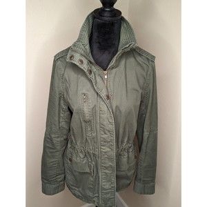 Army Green Cargo Jacket Women's 100% Cotton Large